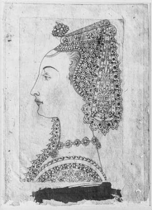 Berlin, Kopf einer jungen Frau, Profil, Florentiner Meister?, urspr. Berlin, Kunstkammer, heutiger Verbleib?