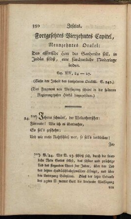 Fortgesetztes Vierzehntes Capitel, Neunzehntes Orakel