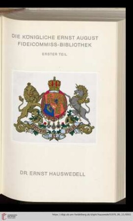 Nr. 174: Die Königliche Ernst August Fideicommiss-Bibliothek: Die Königliche Ernst August Fideicommiss-Bibliothek