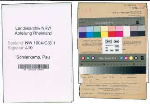 Entnazifizierung Paul Sonderkamp , geb. 30.08.1889 (Lehrer)
