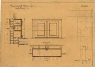 Fischer, Theodor; Nördlingen; Wohnhäuser Baugenossenschaft - Speiseschrank (Ansicht, Schnitte)