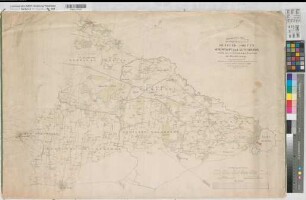 Münster (Münster) - Greven (Greven) - Nordwalde (Nordwalde) - Altenberge (Altenberge) Situationsplan für die geplante Chaussee Katasterauszug 1836 1 : 20 000 63 x 96 kol. Zeichnung Altemeier, Geometer KSM Nr. 555