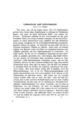 Lehrerstand und Lehrermangel