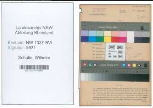 Entnazifizierung Wilhelm Schulte , geb. 31.05.1900 (Direktor)