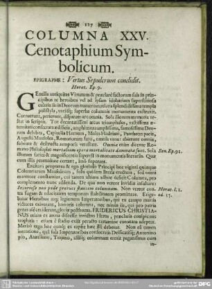 Columna XXV. Cenotaphium symbolicum