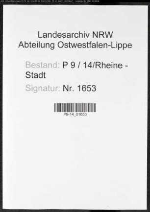 Sterberegister Standesamt Rheine-Stadt