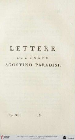 Lettere del Conte Agostino Paradisi