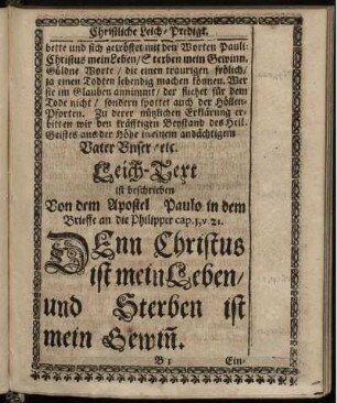 "Leich-Text" und "Eingang"