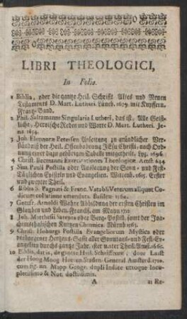 Libri Theologici, In Folio