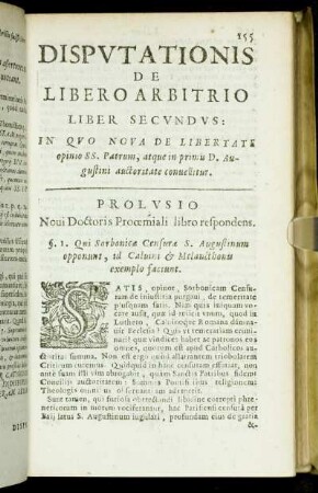 Liber Secundus. In Quo Nova De Libertate opinio SS. Patrum, atque in primis D. Augustini auctoritate conuellitur.
