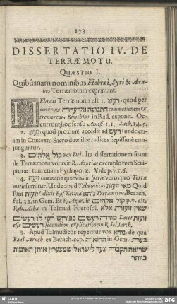 Dissertatio IV. De Terrae-Motu