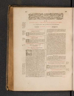 DN. Iustini Imperatoris Augusti Novellae Constitutiones