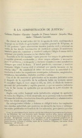 II. La administración de justicia