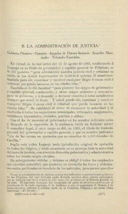 II. La administración de justicia