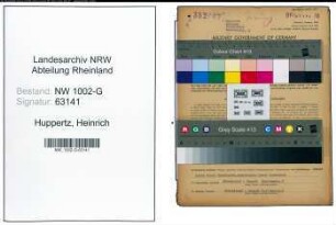 Entnazifizierung Heinrich Huppertz, geb. 09.08.1914 (Friseur)
