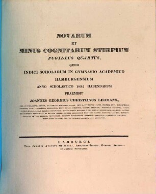 Novarum et minus cognitarum stirpium pugillus ..., 4. Pugillus IV