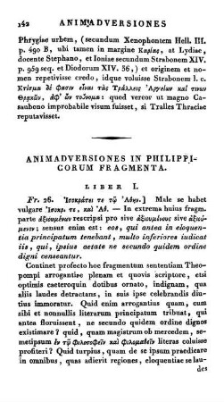 Animadversiones in Philippicorum Fragmenta.