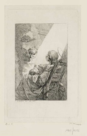 Sitzende Madonna mit Kind, Blatt 5 der Folge "Recueil de différents sujets"