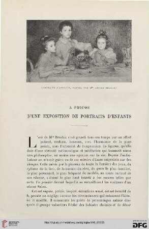 4. Pér. 4.1910: À propos d'une exposition de portraits d'enfants