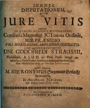 Disp. ... de iure vitis