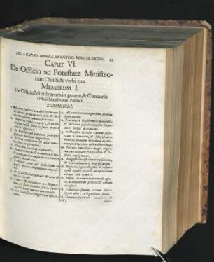 Membrum I. De Officio Ministrorum in genere, & Concursu Officii Magistratus Politici.