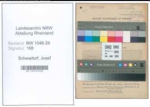 Entnazifizierung Josef Schwadorf , geb. 19.03.1898 (Beamter)