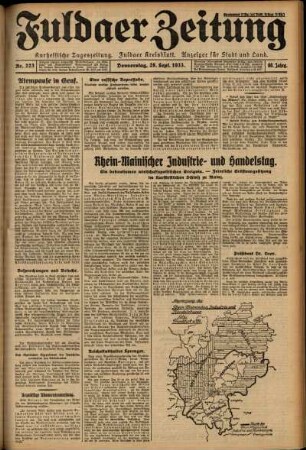 Erste Ausgabe vom Donnerstag, den 28. September 1933.