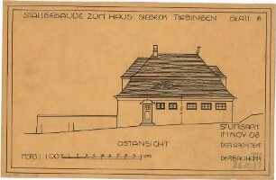 Fischer, Theodor; Tübingen; Haus Siebeck - Stallgebäude Ostseite (Ansicht)