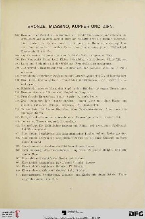 Bronze, Messing, Kupfer und Zinn (Nr. 788-931)