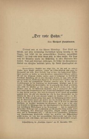 "Der rote Hahn"