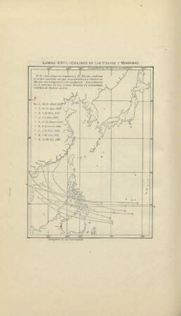 Lámina XXIII. Ciclones de las Visayas y Mindanao