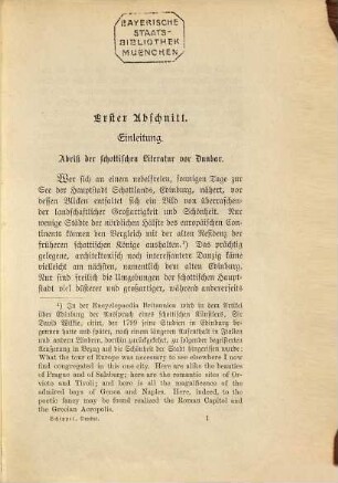 William Dunbar : Sein Leben und seine Gedichte in Analysen u. ausgew. Übersetzungen nebst e. Abriß d. altschottischen Poesie. Ein Beitr. zur schott.-engl. Literatur-u. Culturgeschichte