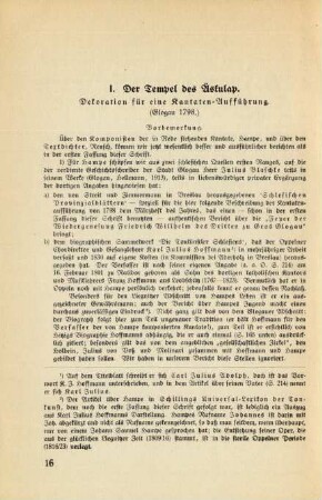 I. Der Tempel des Äskulap. Dekoration für eine Kantaten-Aufführung. (Glogau 1798.)
