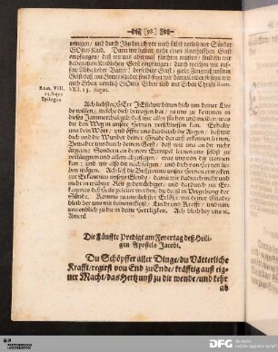 Die Fünffte Predigt am Feyertag deß Heiligen Apostels Jacobi.