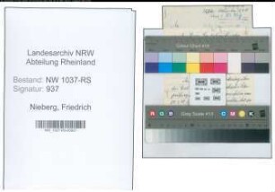 Entnazifizierung Friedrich Nieberg , geb. 01.08.1901 (Lehrer)