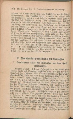 E. Brandenburg-Preußens Emporwachsen.