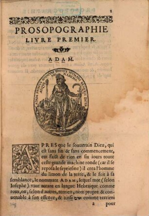 La Prosopographie : ou Description des personnes insignes