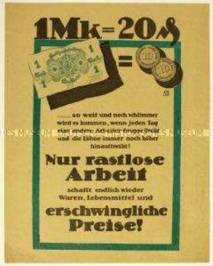 Flugblatt gegen Streiks und Aufruf zur Arbeit