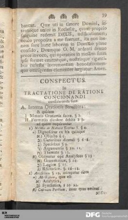 Conspectus.