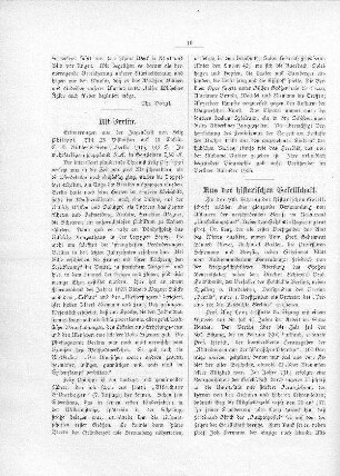 Aus der historischen Gesellschaft