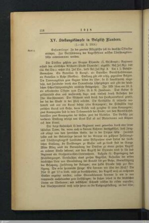 XV. Stellungskämpfe in Belgisch Flandern