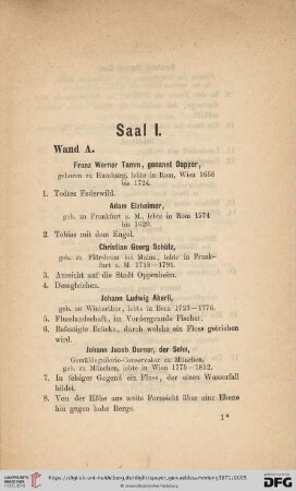 Wand A (Nr.1-27)
