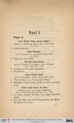Wand A (Nr.1-27)