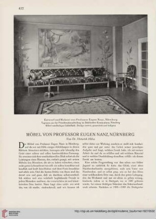 Möbel von Professor Eugen Nanz, Nürnberg