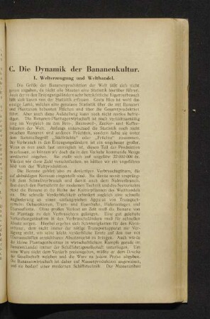 C. Die Dynamik der Bananenkultur.