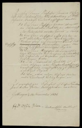 Vertrag zwischen der Dieterichschen Buchhandlung und Wilhelm Grimm vom 18.11.1836 über das "Rolandslied"