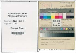 Entnazifizierung Franz Frenker , geb. 06.11.1896 (Angestellter)