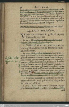 Cap. XVIII. De Civilitate