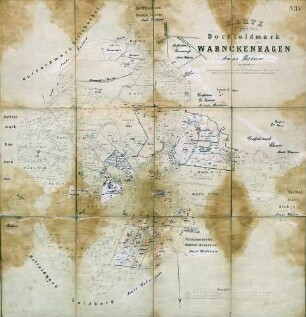 N° IV; Karte von der Dorffeldmark Warnckenhagen, Amts Bützow