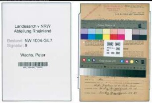 Entnazifizierung Peter Wachs , geb. 11.09.1907 (Obermeister)